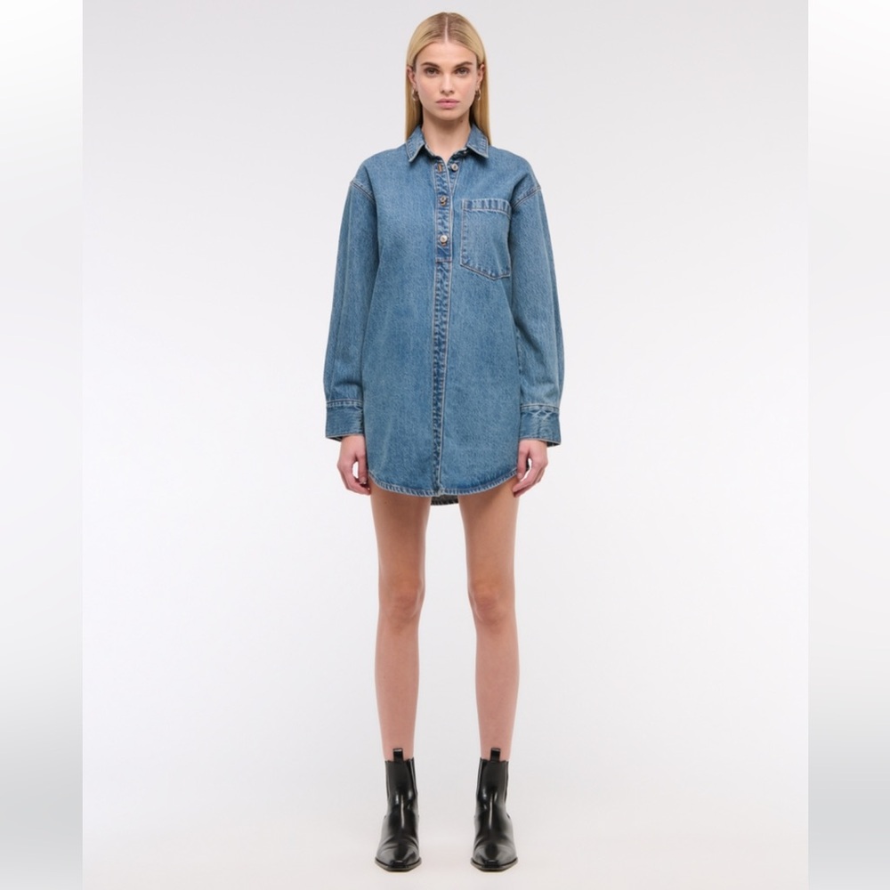 Mini Denim Shirt Dress